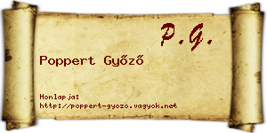 Poppert Győző névjegykártya